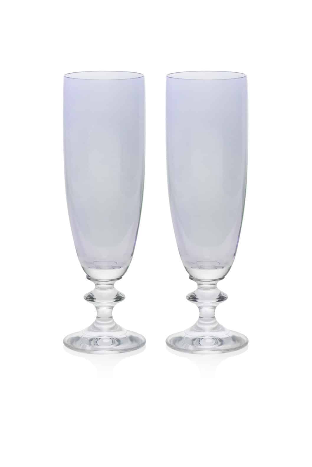 Luisa Beccaria Set Blu Di Due Bicchieri Flauto Roseo Latest fashion