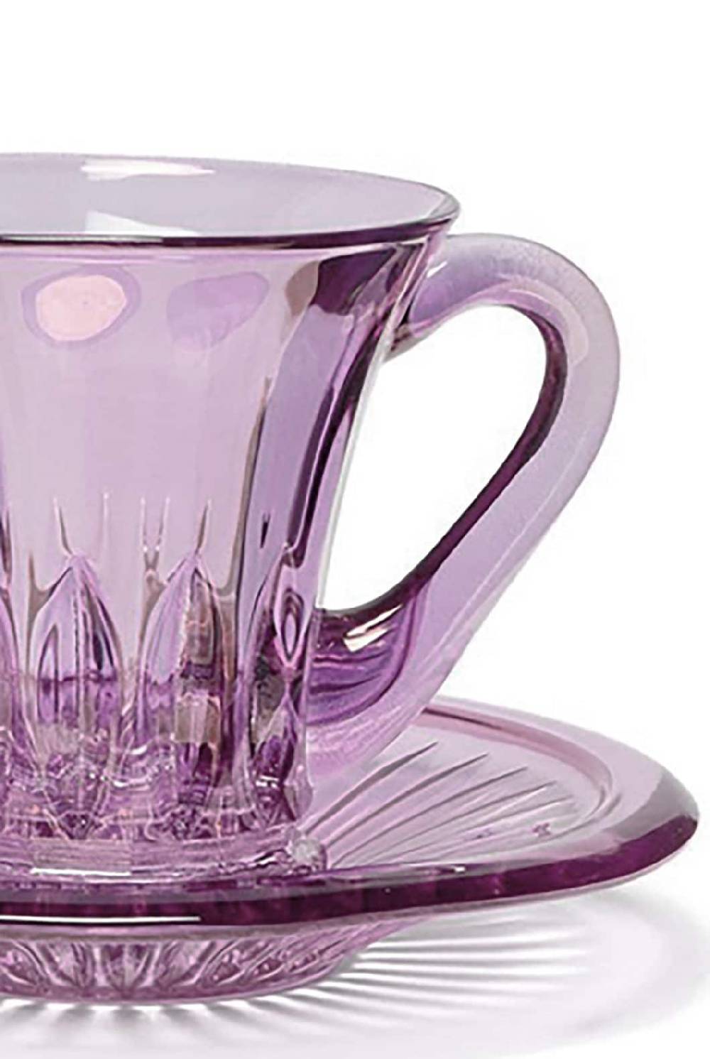Luisa Beccaria Set Di Due Tazzine Da Caffè Trasparenti Prestige Viola Nuovo