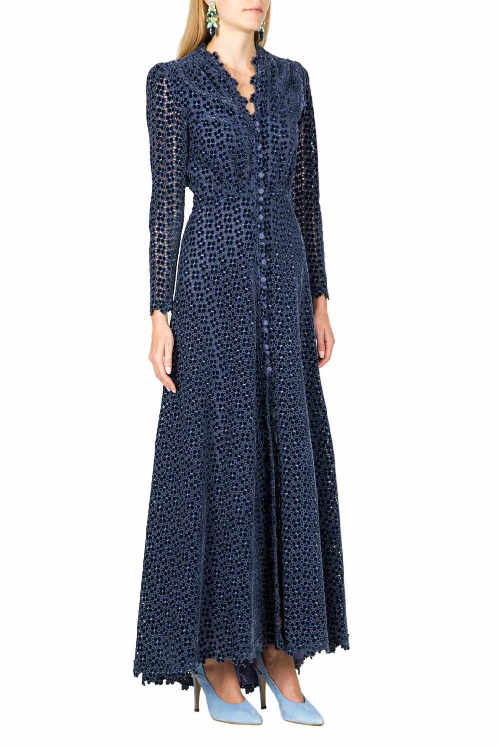 Luisa Beccaria Abito Bottoncino Ricamato Floreale Saldi