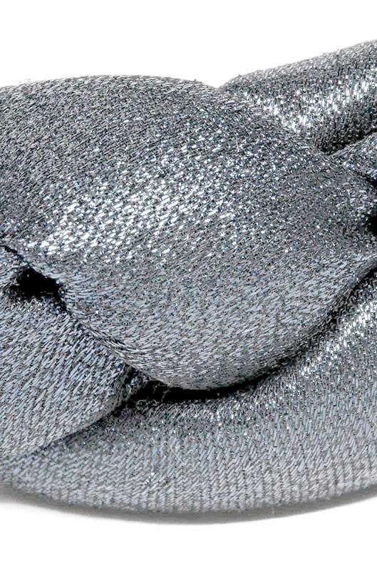 Luisa Beccaria Cerchietto intrecciato in lurex argento Vendita Economica