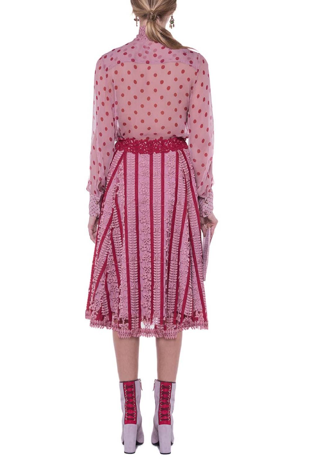 Luisa Beccaria Camicetta in chiffon di seta a pois con fiocco 2025
