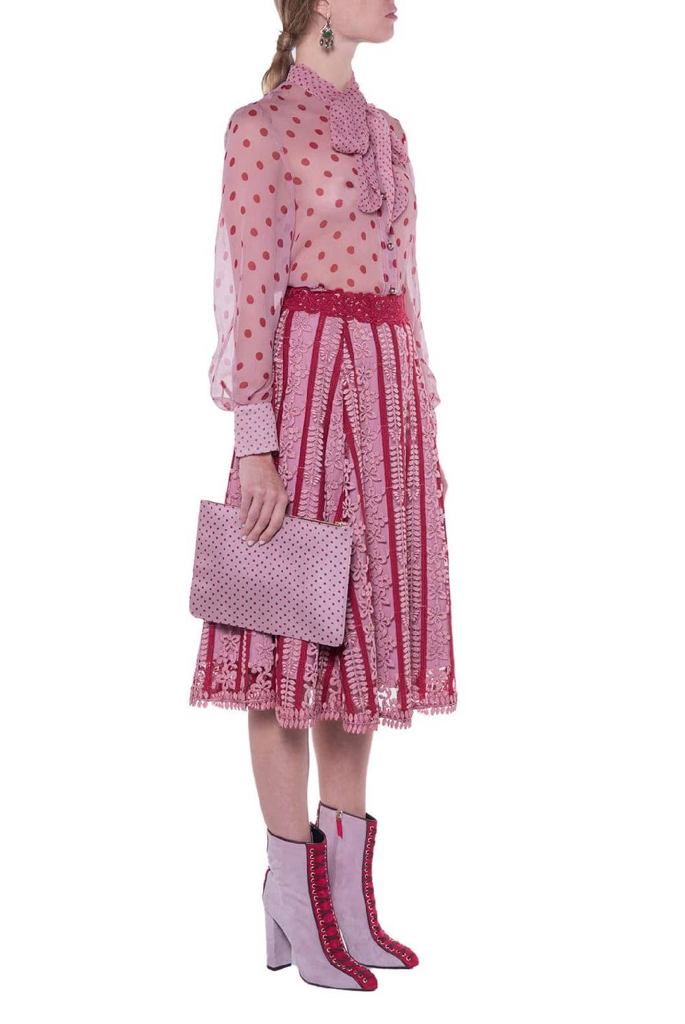 Luisa Beccaria Gonna ricamata in macramè Nuovo