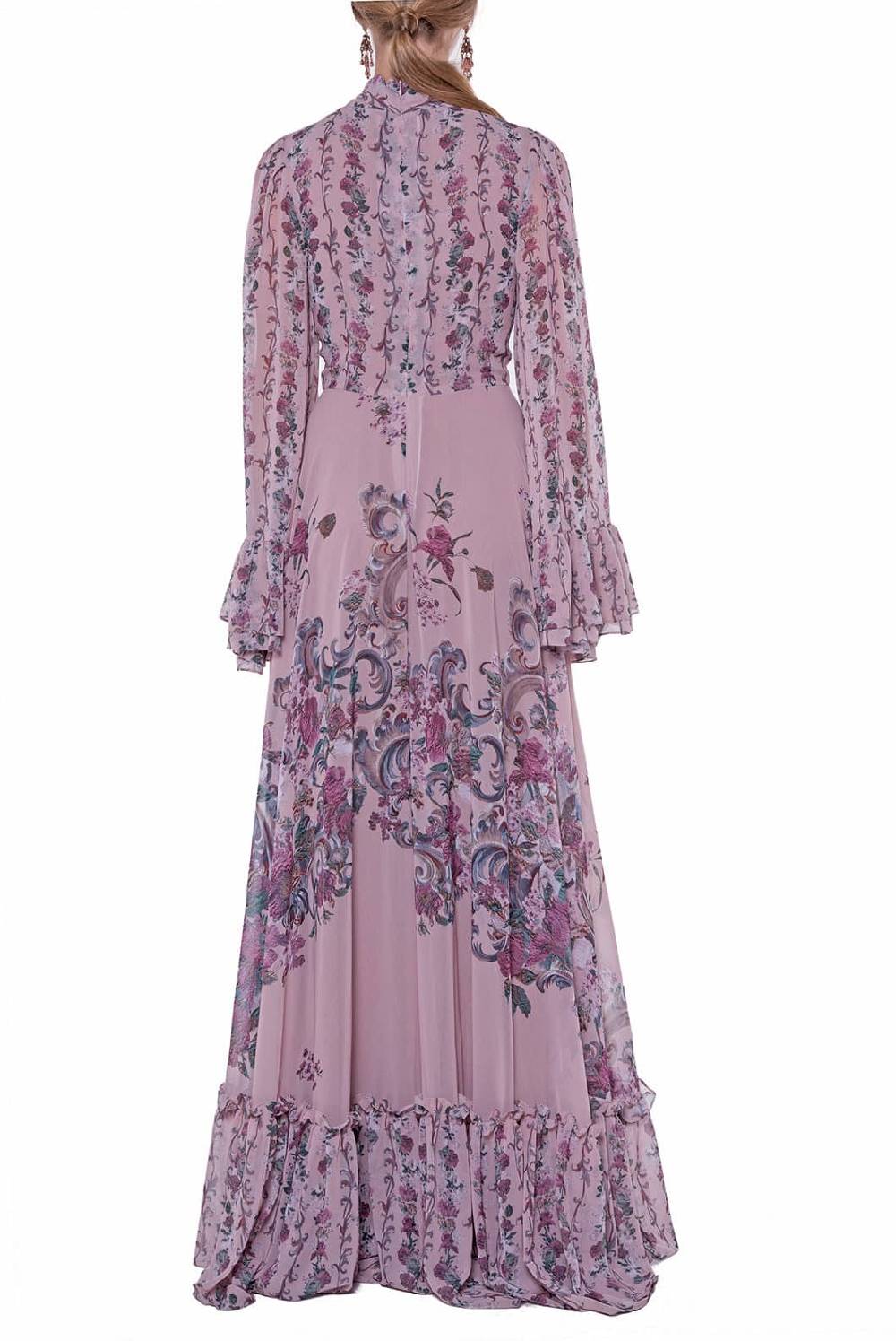 Luisa Beccaria Abito in georgette stampato fiori Soddisfazione Garantita