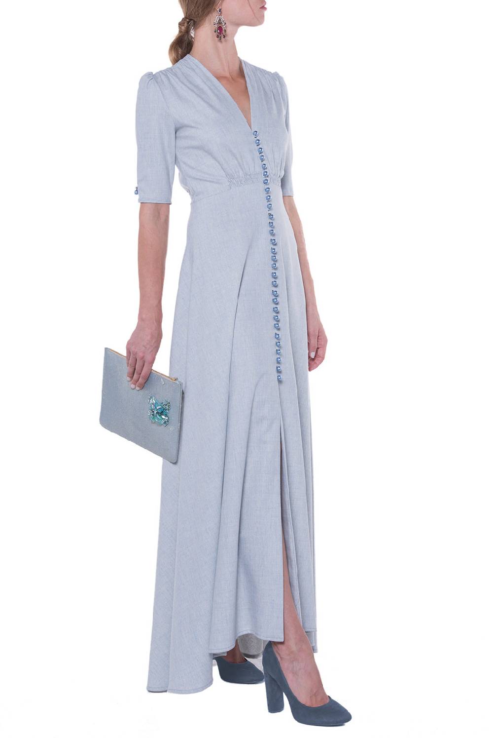 Luisa Beccaria Bottoncino Well Abito Blu Qualità Garantita