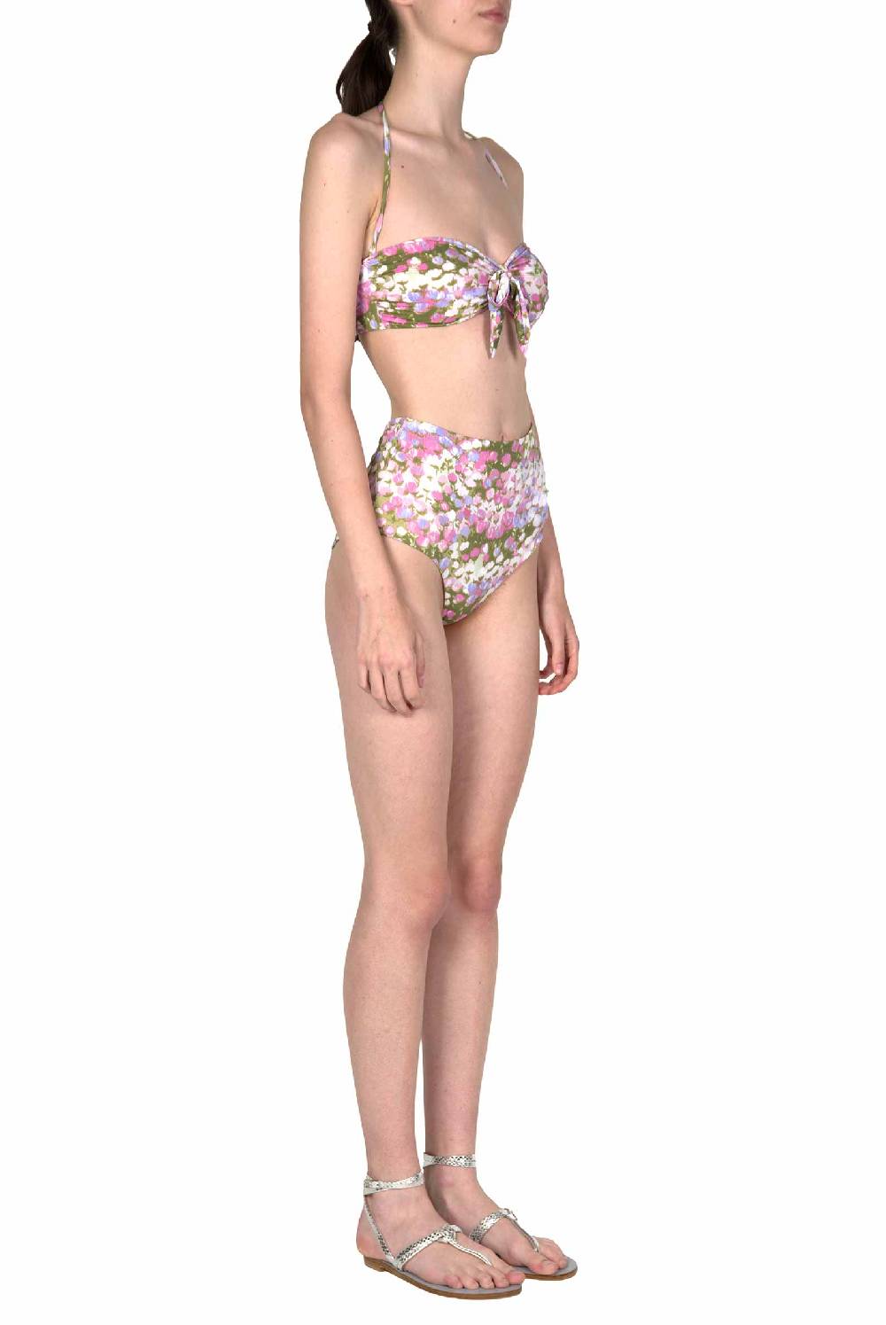 Luisa Beccaria Bikini Fascia E Slip A Vita Alta Rosa Monet In Vendita