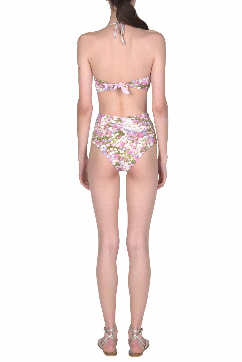 Luisa Beccaria Bikini Fascia E Slip A Vita Alta Rosa Monet In Vendita