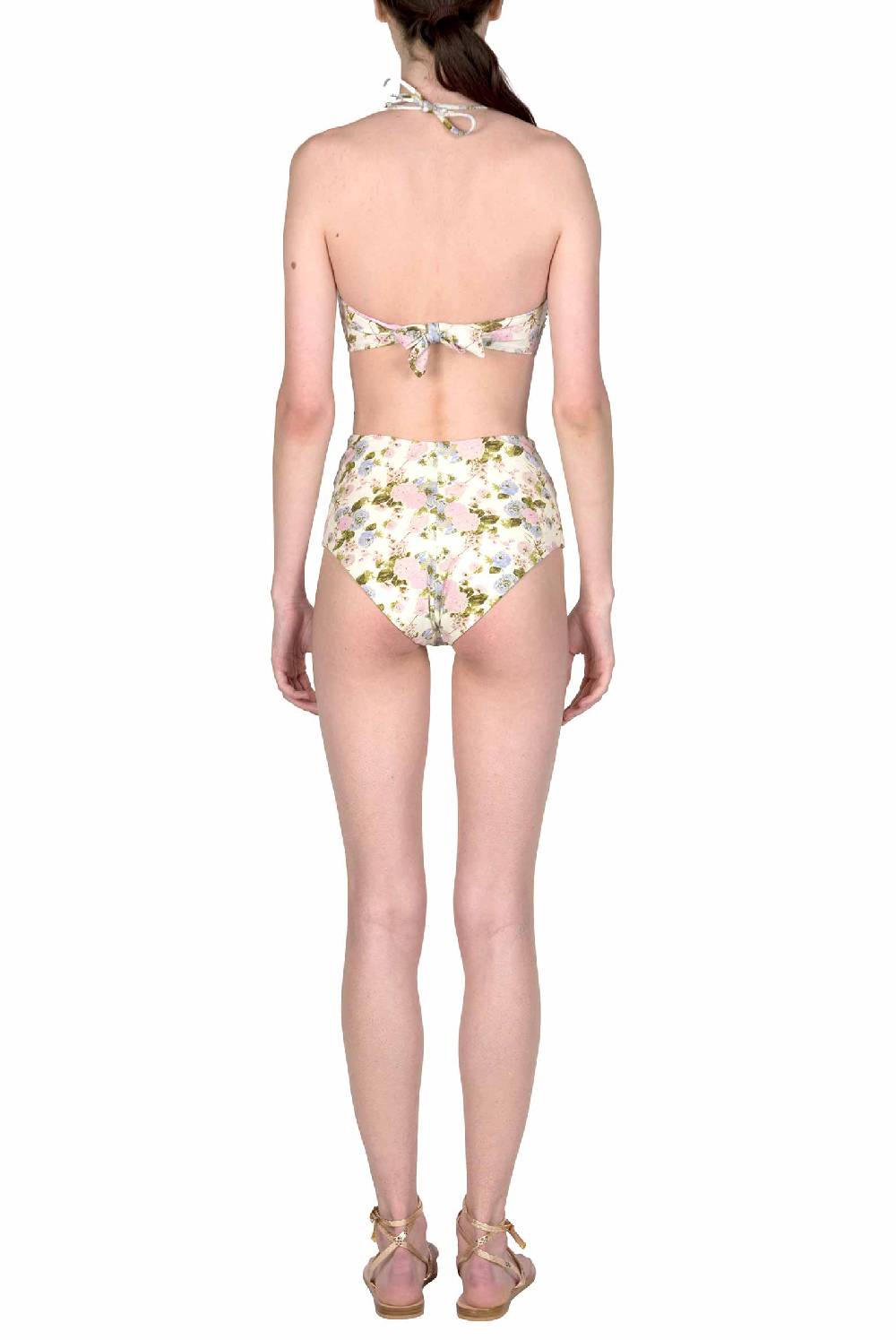 Luisa Beccaria Fascia E Vita Alta Sottoveste In Fiore Rose Double Face Offerte