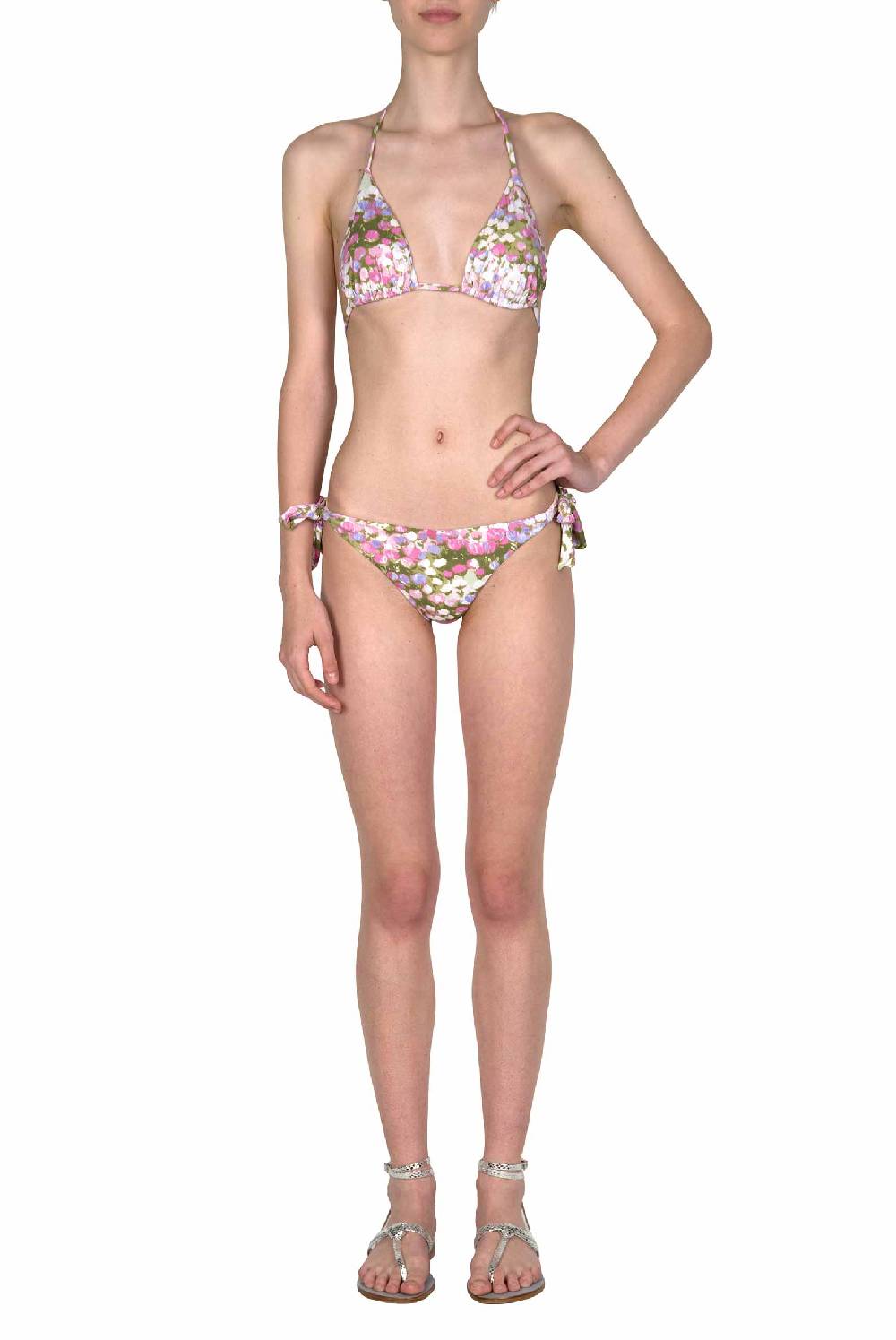 Luisa Beccaria Bikini Triangolo E Slip Rosa Monet Vendita Calda