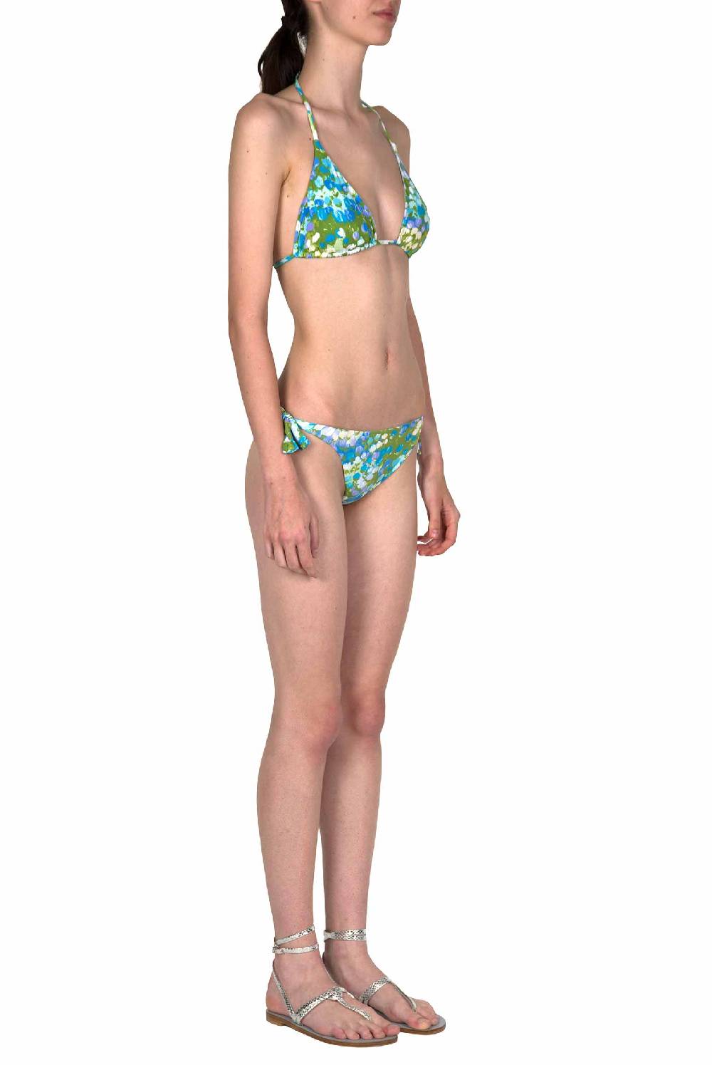 Luisa Beccaria Bikini Triangolo E Slip Blu Monet Vendita Economica