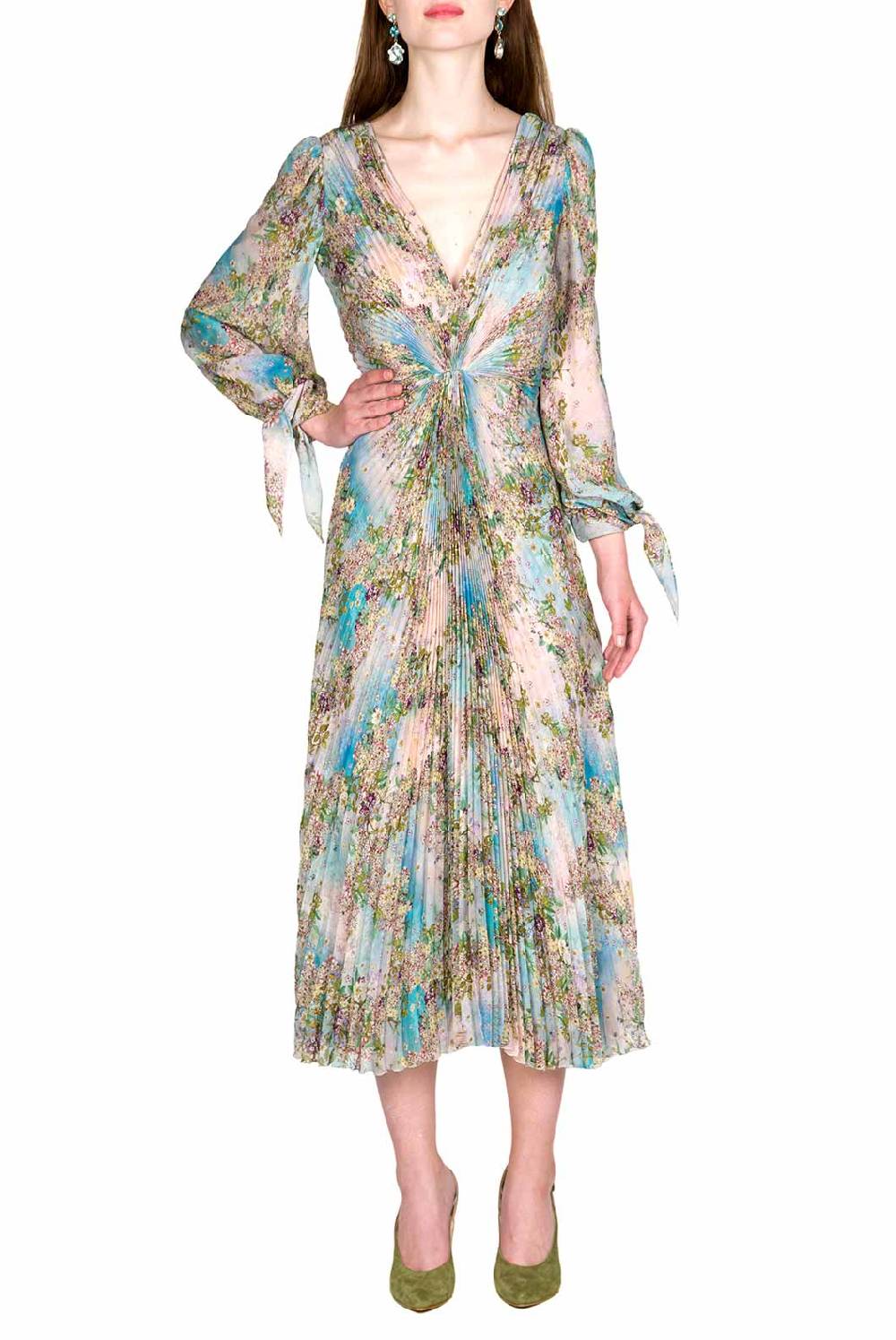 Luisa Beccaria Abito in chiffon con stampa floreale Negozio