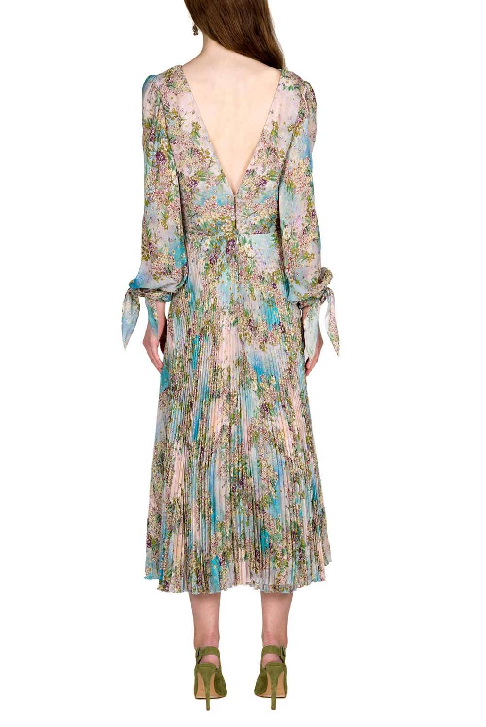 Luisa Beccaria Abito in chiffon con stampa floreale Negozio