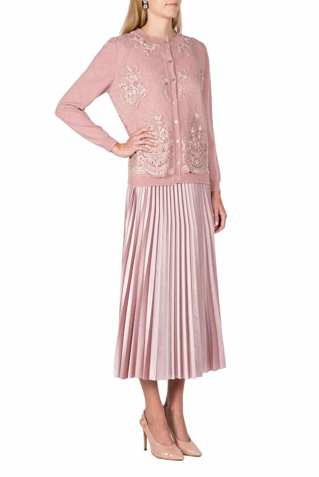 Luisa Beccaria Cardigan in lana ricamato Promozione