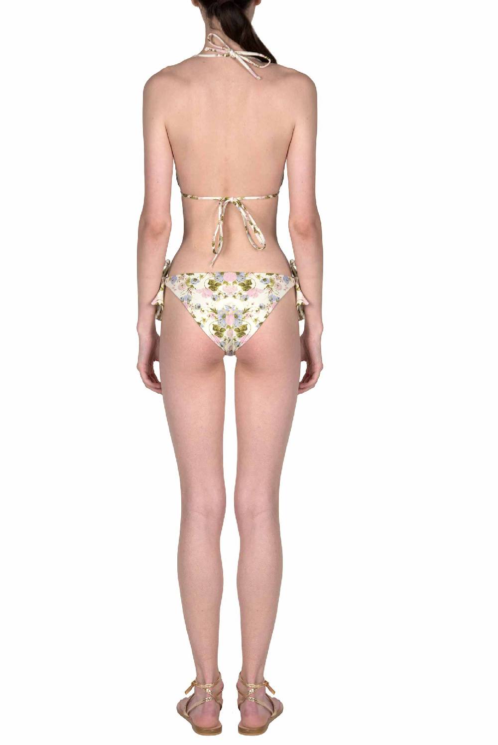 Luisa Beccaria Bikini Triangolo E Slip Rose Sbocciate Double Face Fino Al -60%