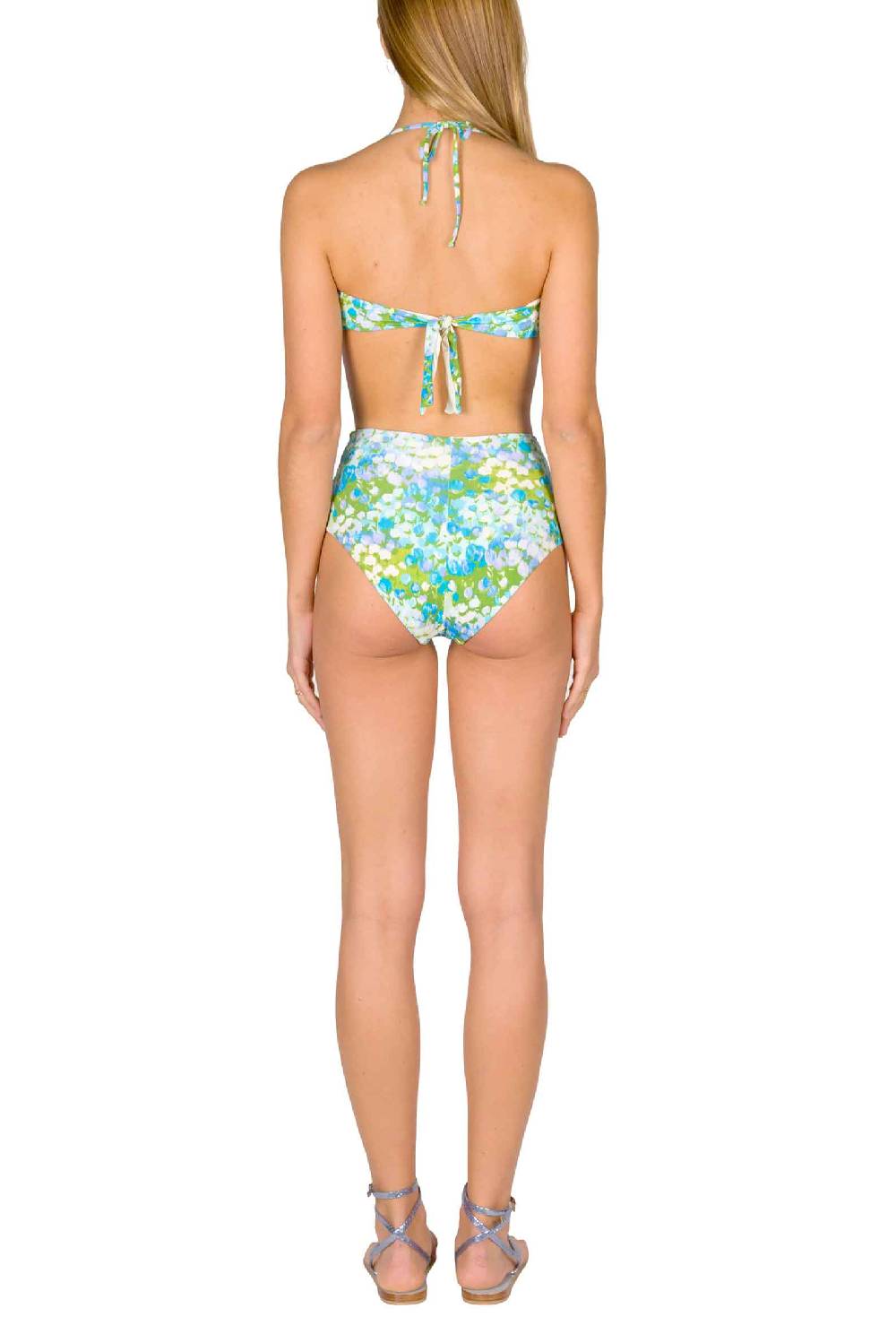 Luisa Beccaria Bikini Fascia E Slip A Vita Alta Turchese Monet Sconto