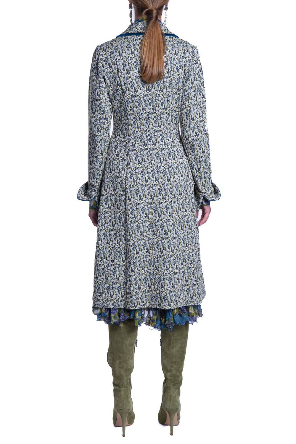 Luisa Beccaria Cappotto in micro jacquard floreale Italy