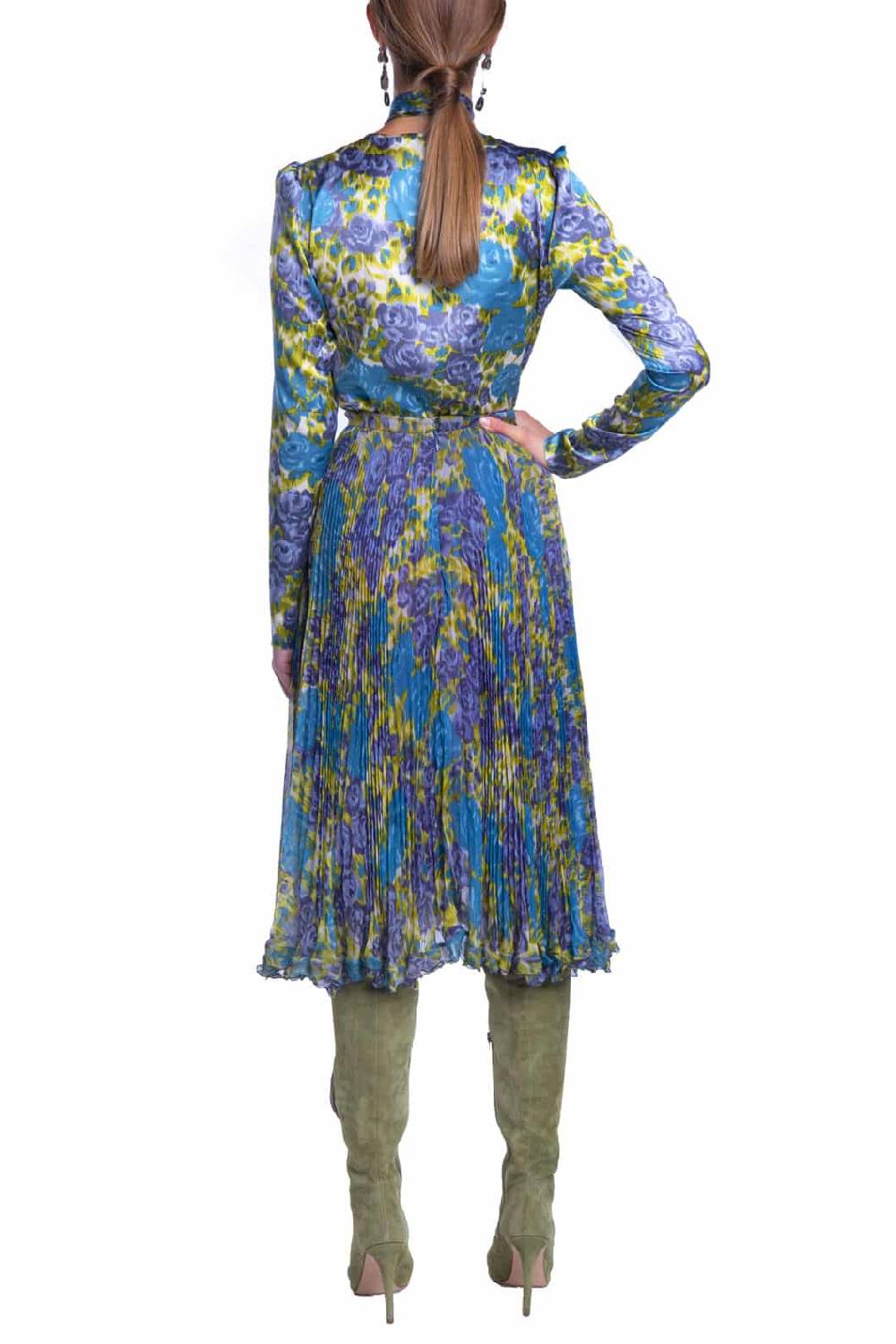 Luisa Beccaria Gonna Plissé In Chiffon Di Seta Stampata 2025