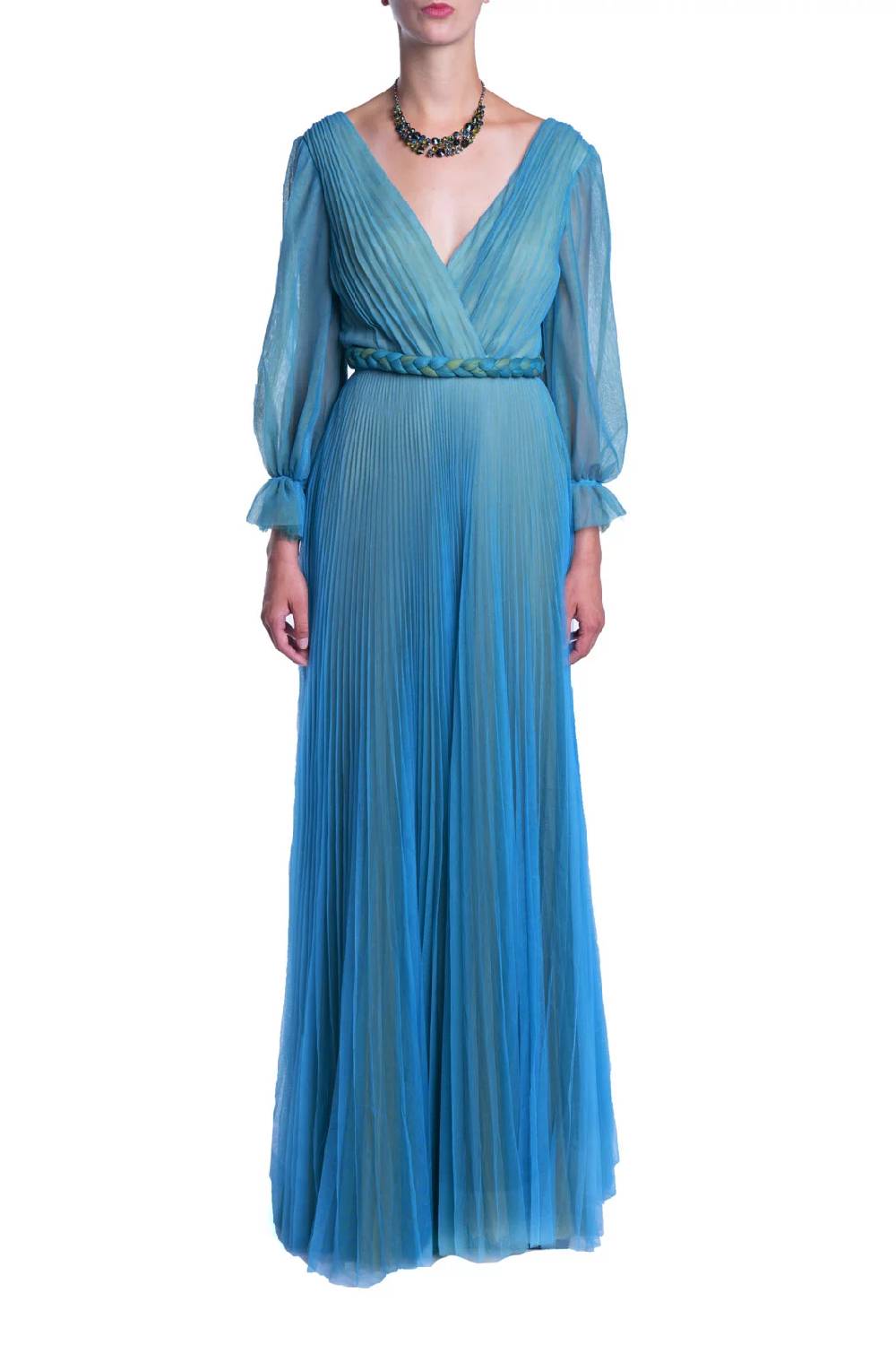 Luisa Beccaria Maxi abito in tulle plissettato In Linea