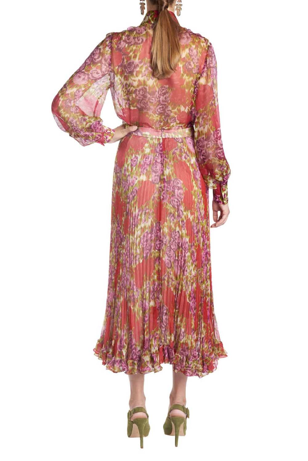 Luisa Beccaria Camicetta in chiffon di seta floreale Nuovo