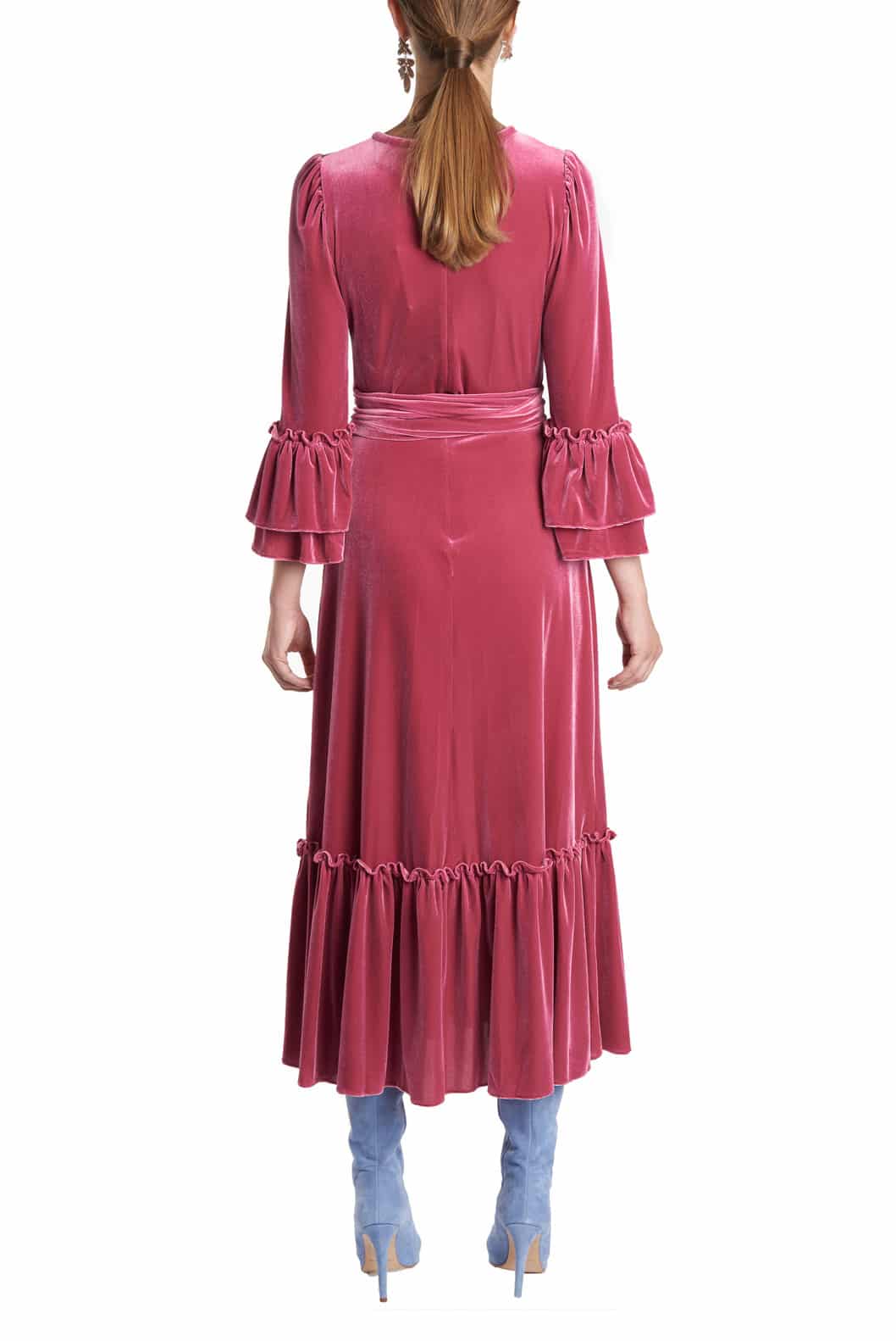 Luisa Beccaria Abito midi in velluto elasticizzato Qualità