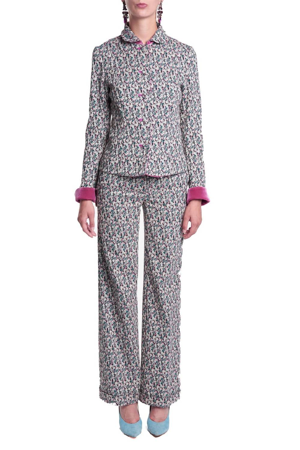 Luisa Beccaria Giacca in micro jacquard floreale Ultimi due giorni