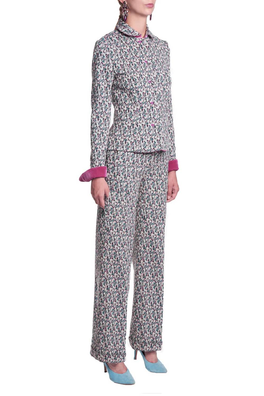 Luisa Beccaria Giacca in micro jacquard floreale Ultimi due giorni