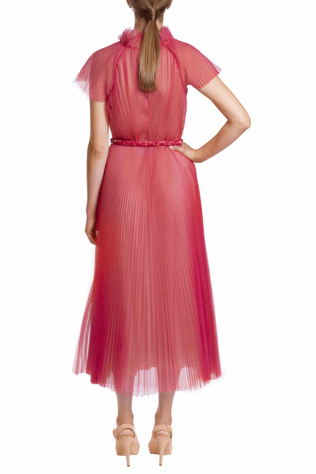 Luisa Beccaria Abito midi in tulle plissettato Promozione