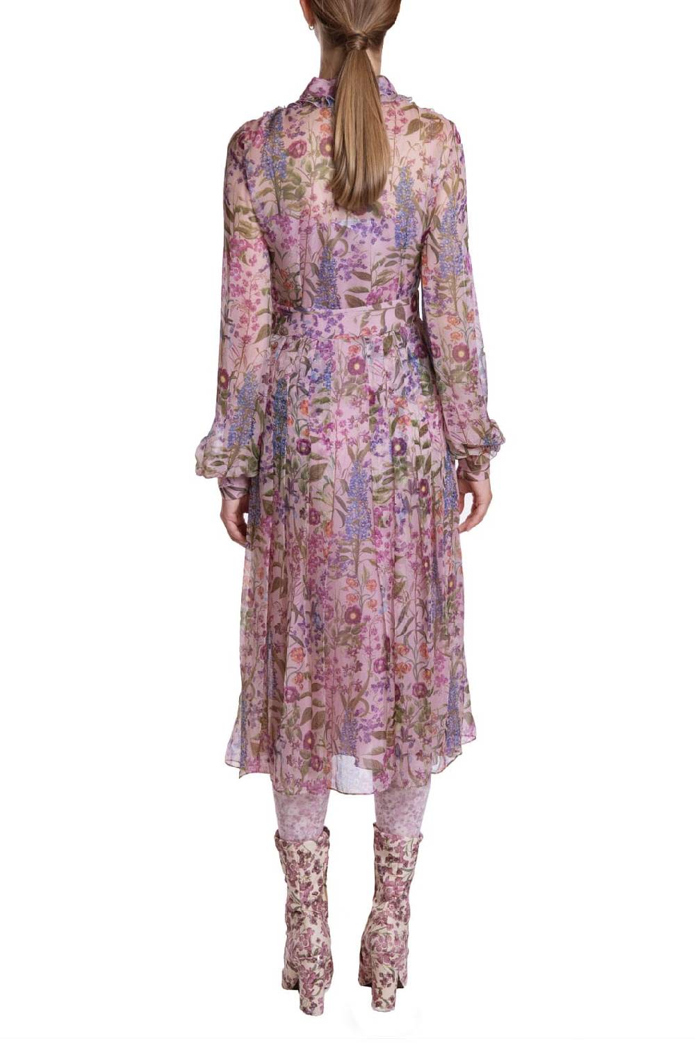 Luisa Beccaria Abito in chiffon stampato Consegna Veloce