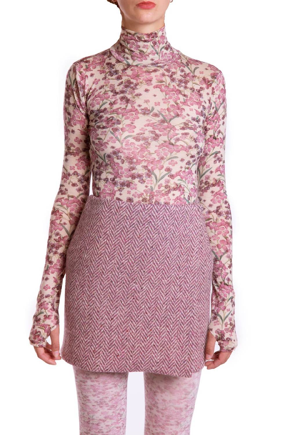 Luisa Beccaria Dolcevita in jersey di lana e seta Rosa Shopping Online
