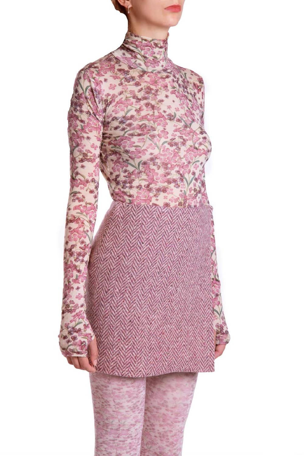 Luisa Beccaria Dolcevita in jersey di lana e seta Rosa Shopping Online
