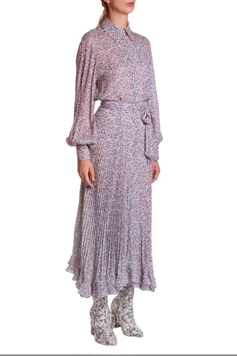 Luisa Beccaria Blusa in georgette stampata con piccoli fiori Affare Del Giorno