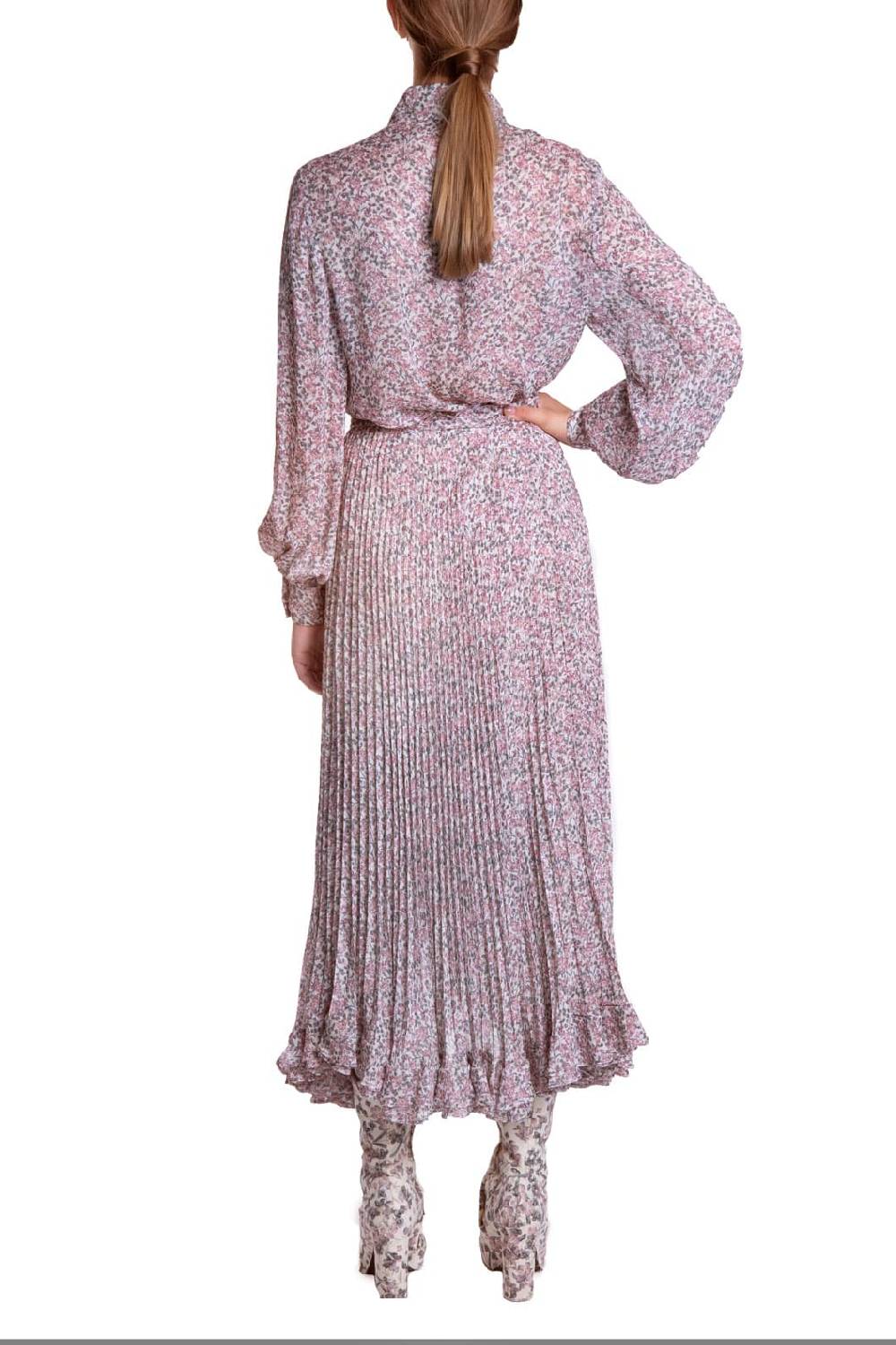 Luisa Beccaria Blusa in georgette stampata con piccoli fiori Affare Del Giorno