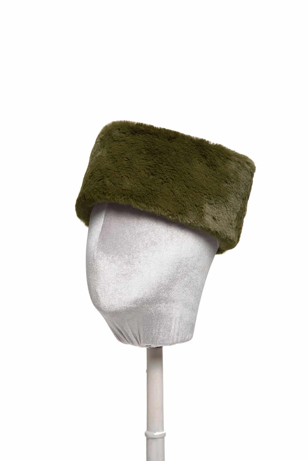 Luisa Beccaria Cerchietto in pelliccia sintetica verde Sconto
