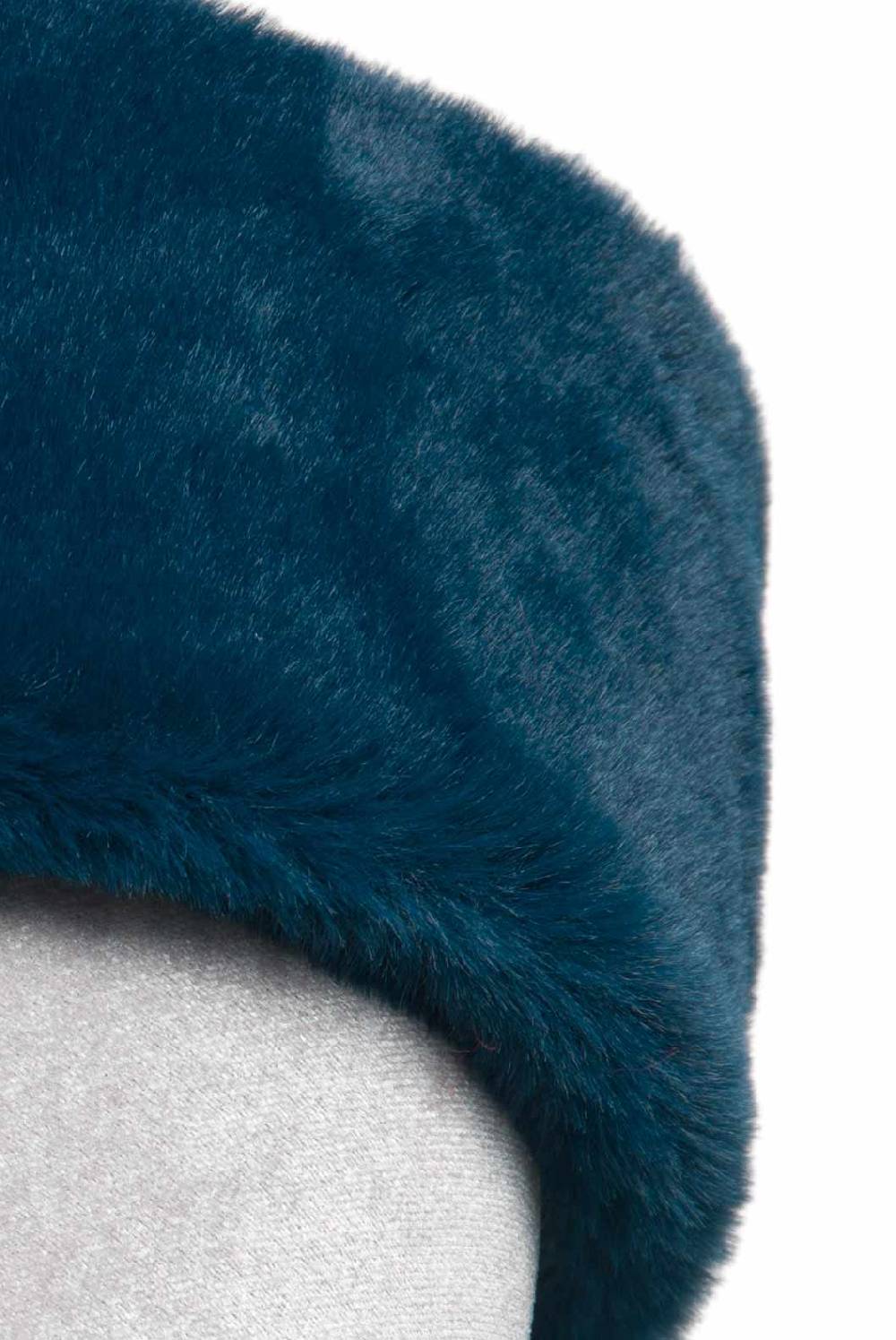 Luisa Beccaria Cerchietto in pelliccia sintetica blu Economico