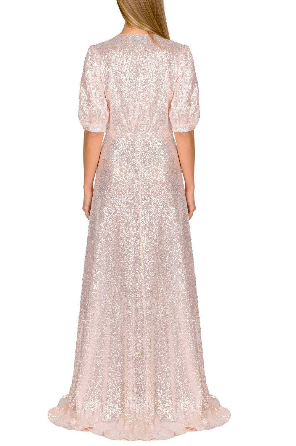 Luisa Beccaria Abito con bottoni in paillettes rosa Moda
