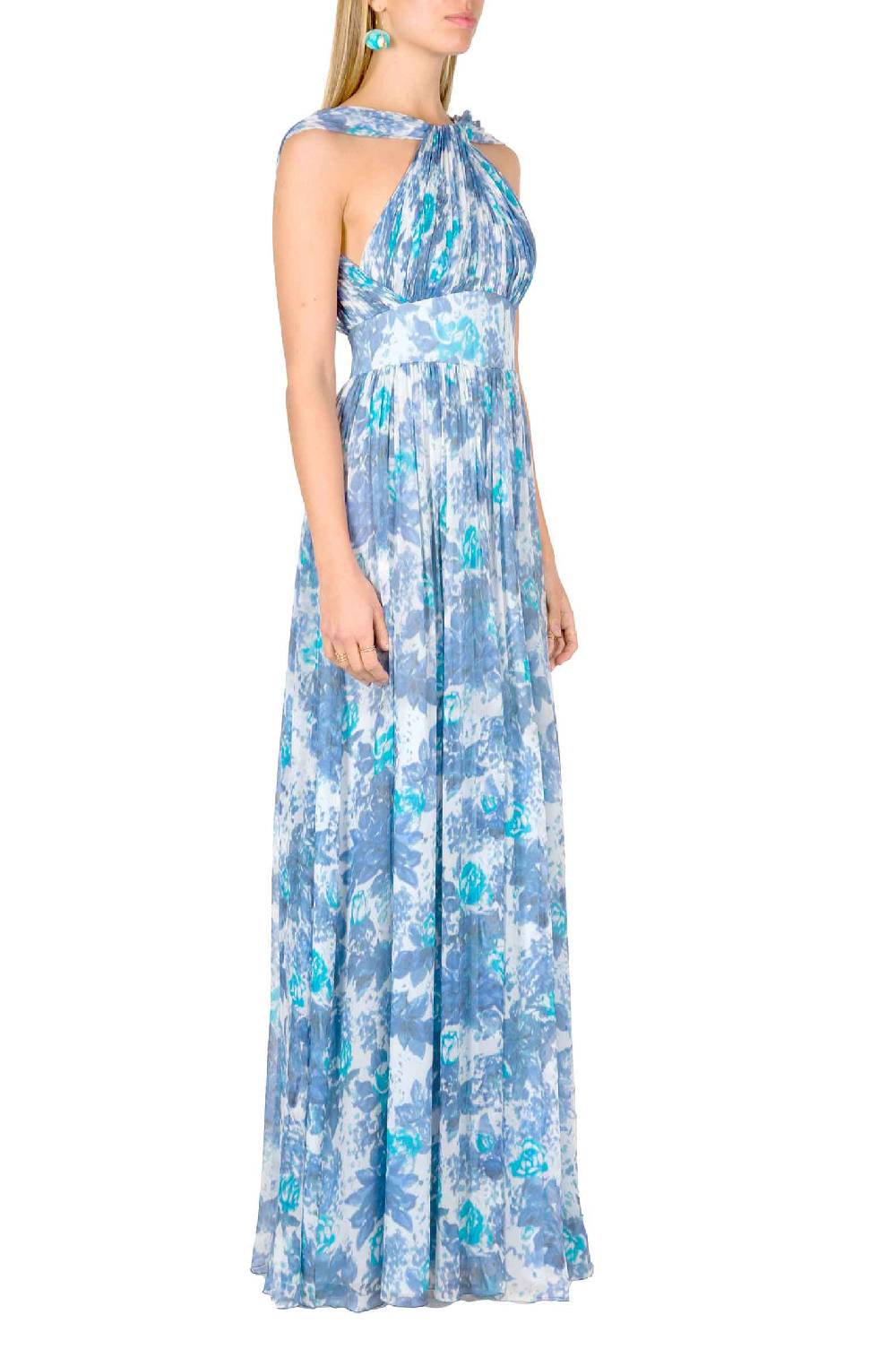 Luisa Beccaria Abito Capri In Chiffon Con Dettaglio Nodo Outlet