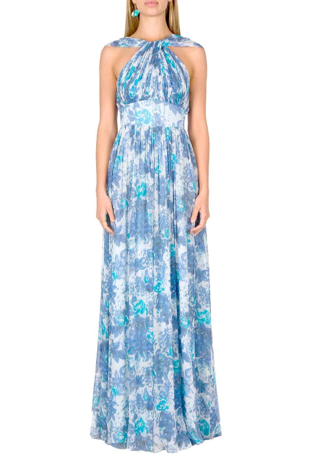 Luisa Beccaria Abito Capri In Chiffon Con Dettaglio Nodo Outlet