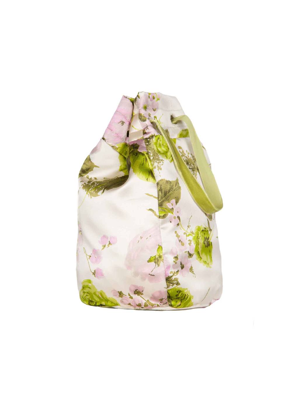 Luisa Beccaria Borsa a secchiello in seta con rose in fiore Saldi