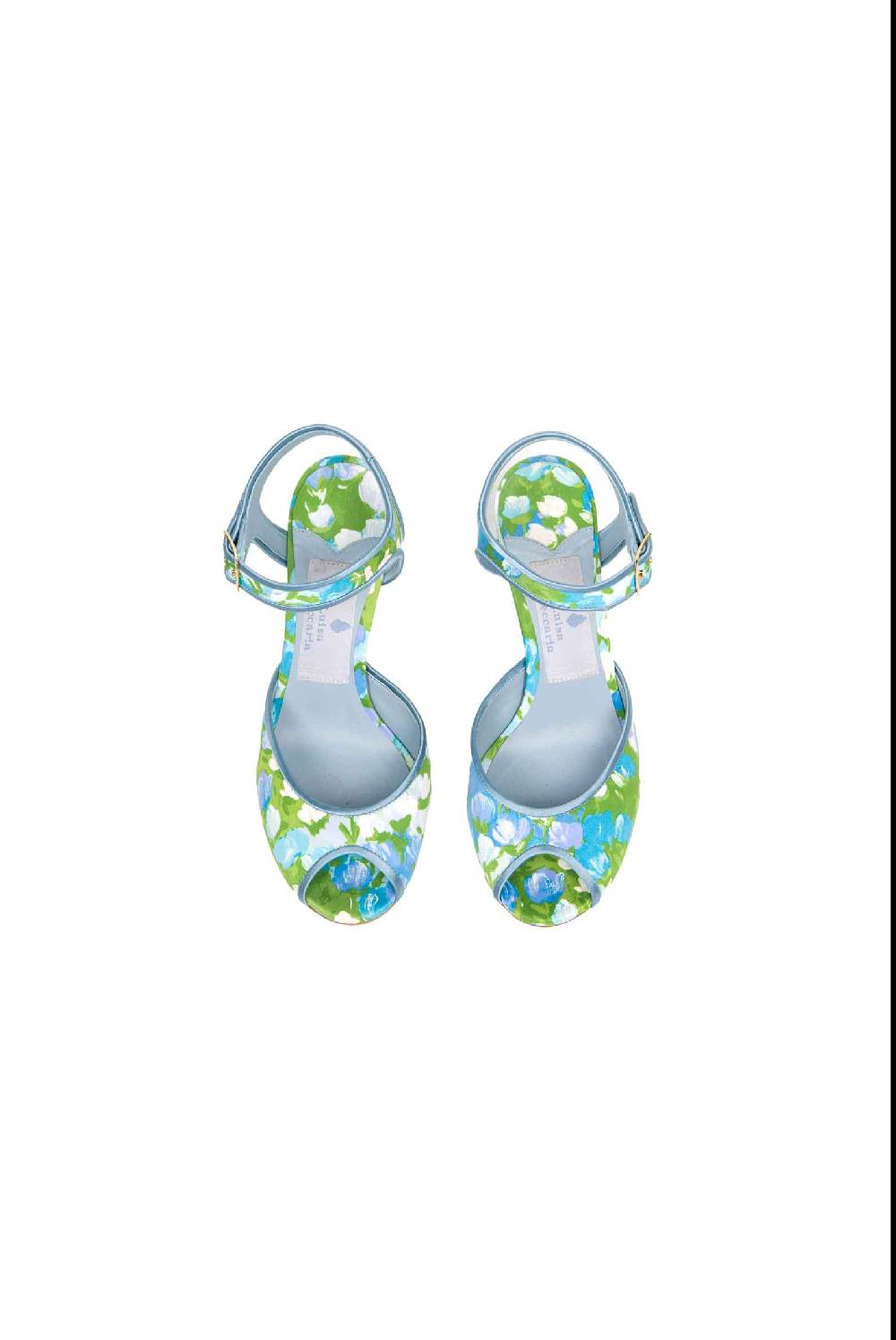Luisa Beccaria Scarpe con tacco aperte Monet blu Vendita Calda