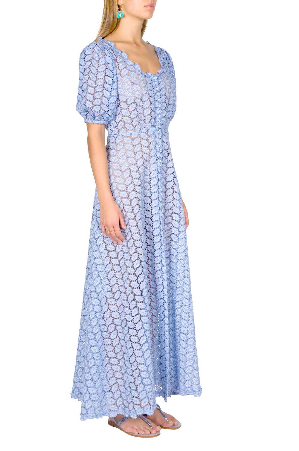 Luisa Beccaria Abito Bottoncino in Broderie Anglaise Nuova