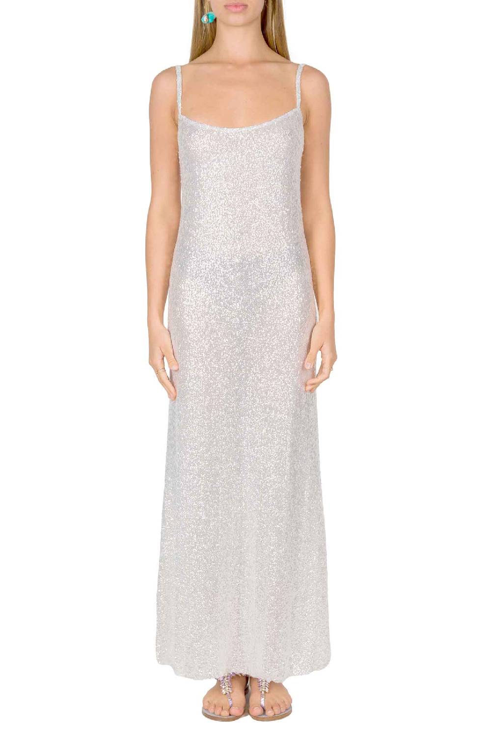 Luisa Beccaria Abito sottoveste con paillettes Moda