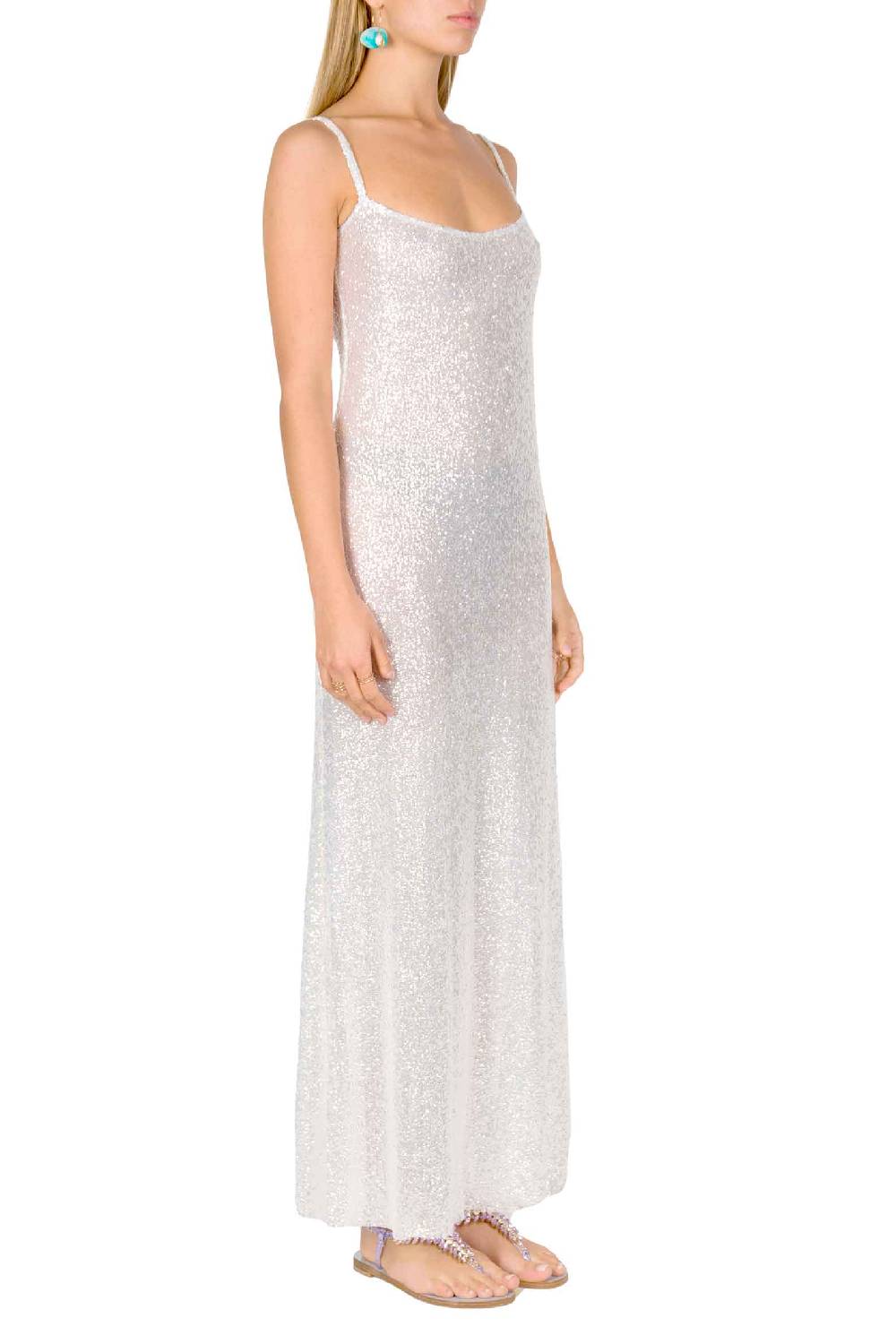 Luisa Beccaria Abito sottoveste con paillettes Moda