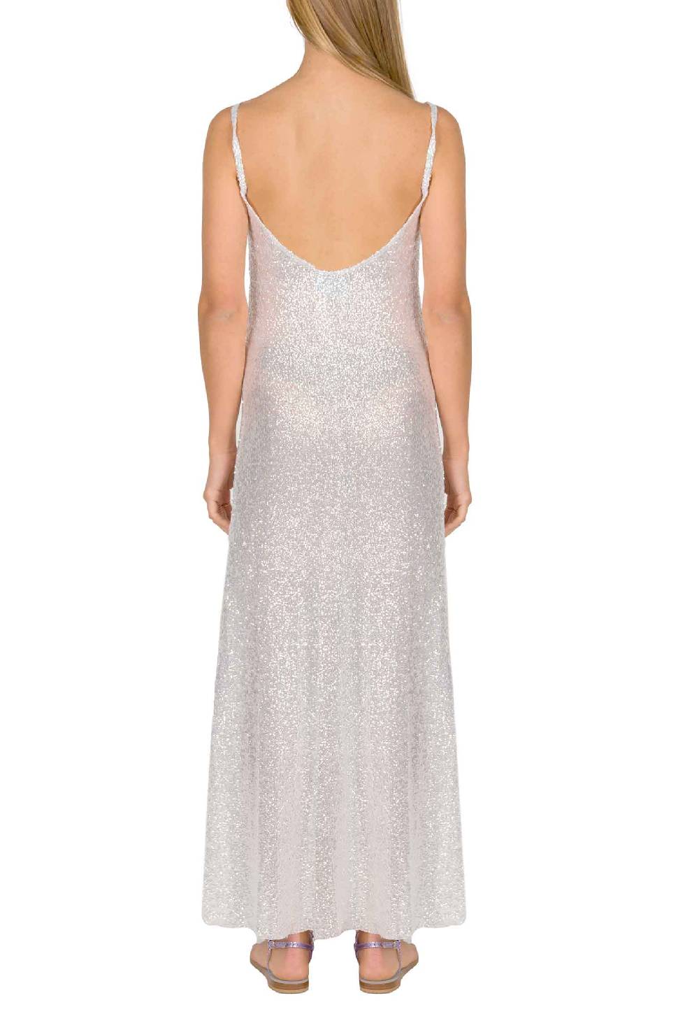 Luisa Beccaria Abito sottoveste con paillettes Moda