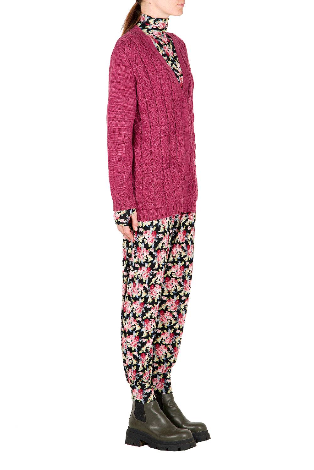 Luisa Beccaria Cardigan in lana ritorto Shopping Online