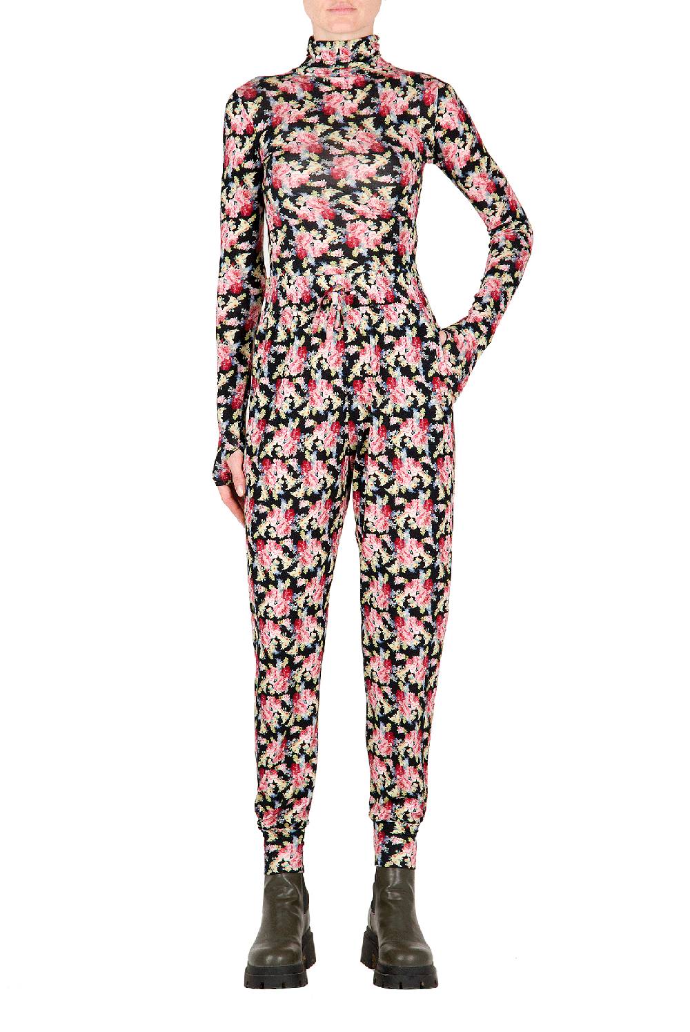 Luisa Beccaria Leggings Neri Floreali Affare Del Giorno