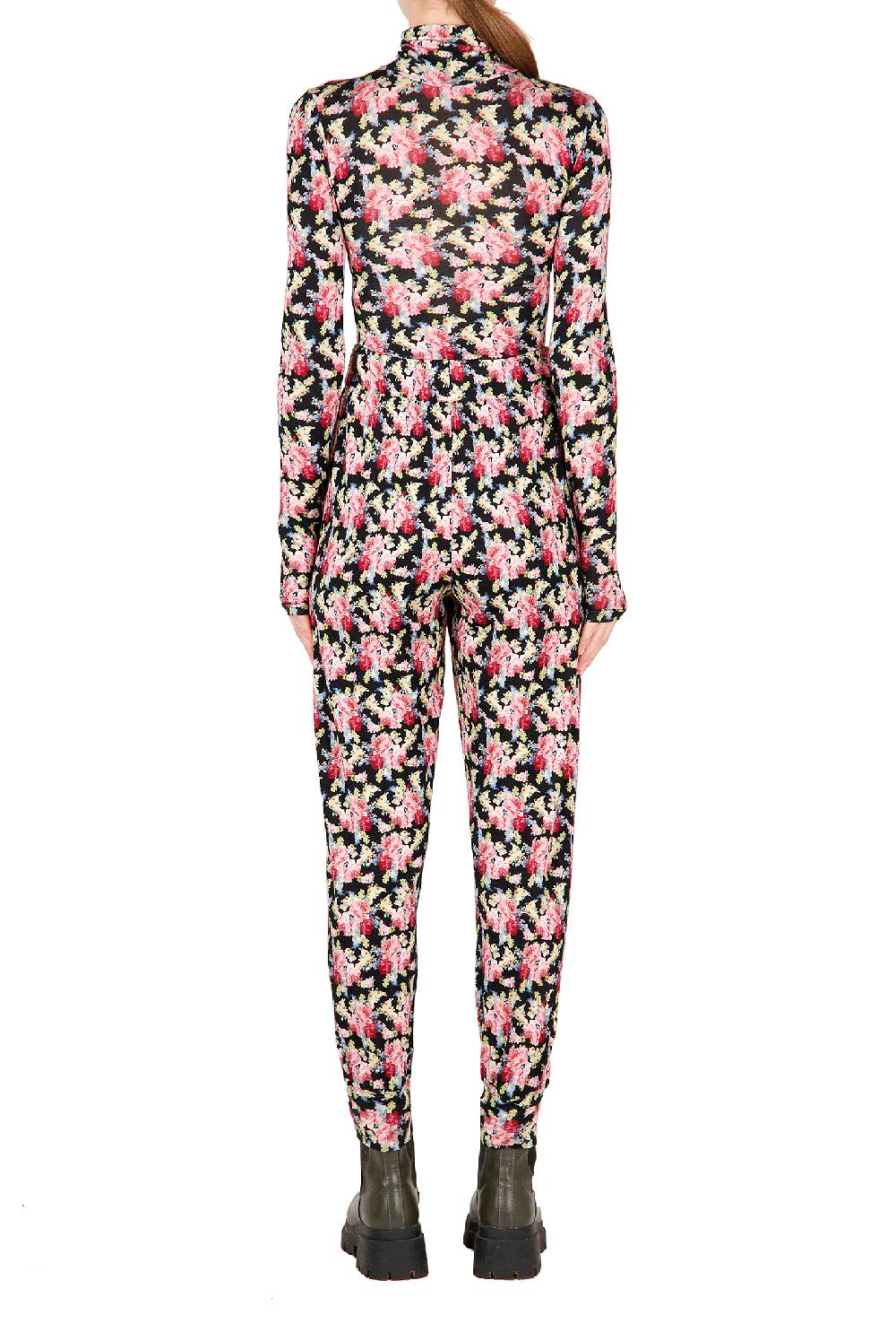 Luisa Beccaria Leggings Neri Floreali Affare Del Giorno