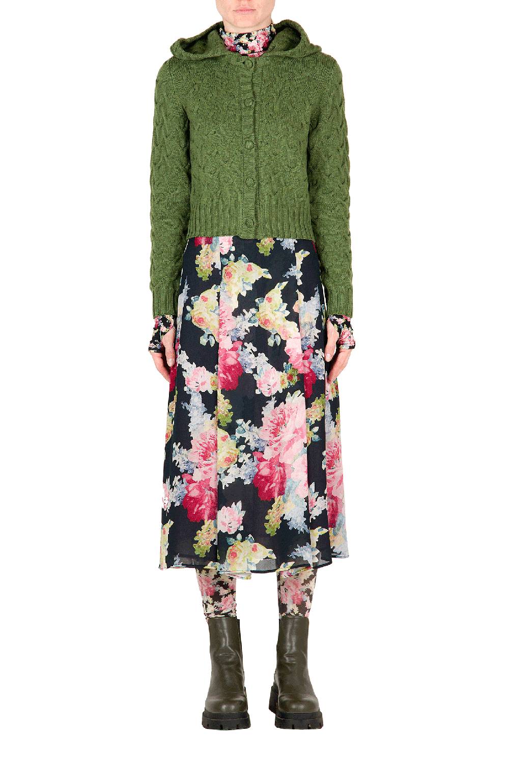 Luisa Beccaria Cardigan in lana a trecce In Vendita