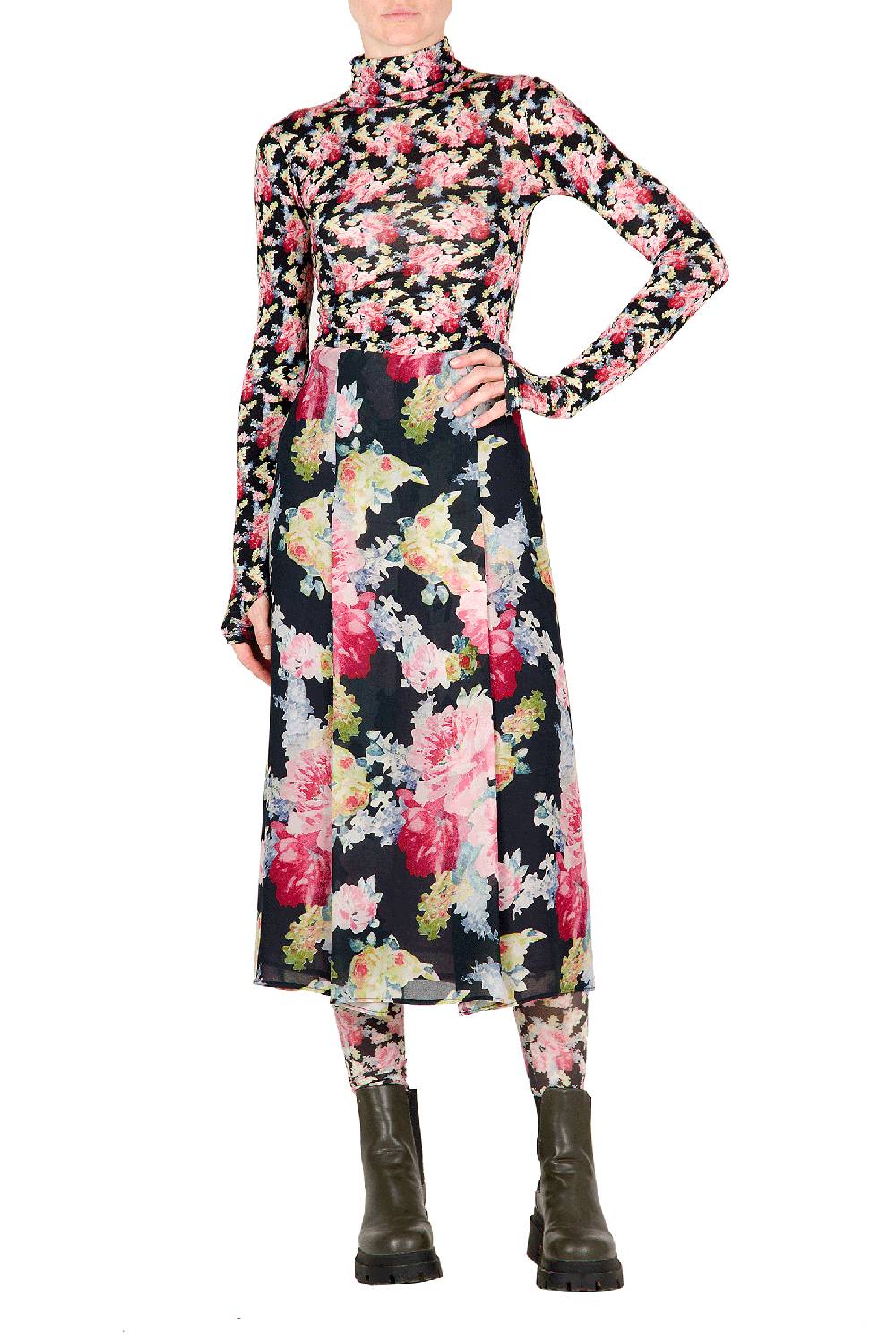 Luisa Beccaria Gonna in crepe floreale Saldi