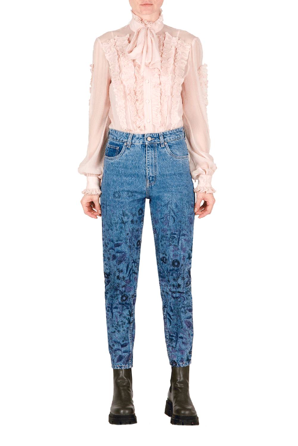 Luisa Beccaria Camicetta in chiffon con volant Offerte