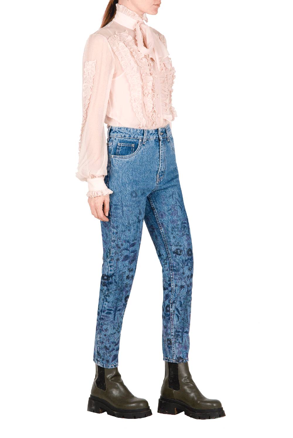 Luisa Beccaria Camicetta in chiffon con volant Offerte