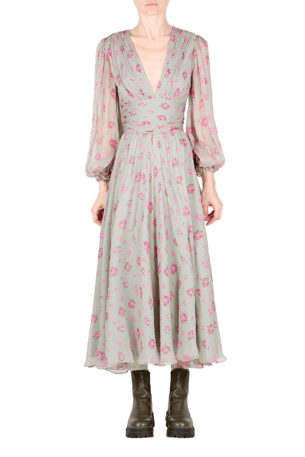 Luisa Beccaria Abito in chiffon floreale Vendita Calda